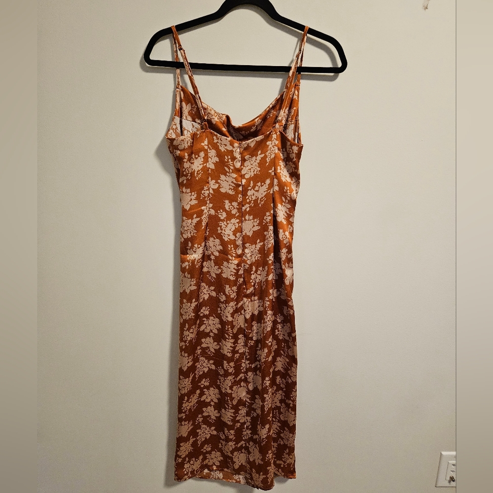 Rust Floral Slip Dress - Picture 2 of 8